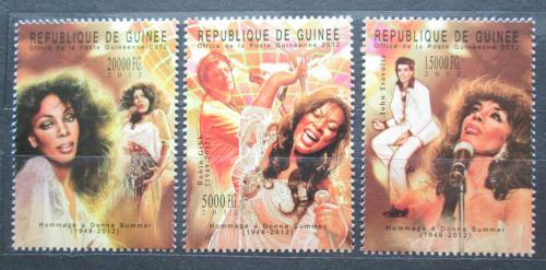 Poštovní známky Guinea 2012 Donna Summer, americká zpìvaèka Mi# 9364-66 Kat 16€
