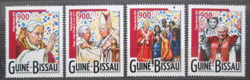 Poštovní známky Guinea-Bissau 2015 Papež Benedikt XVI. Mi# 8011-14 Kat 14€