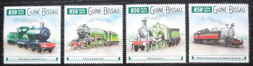 Poštovní známky Guinea-Bissau 2015 Parní lokomotivy Mi# 8092-95 Kat 14€