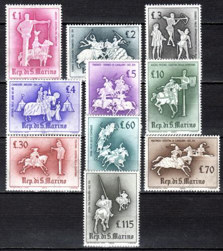 Poštovní známky San Marino 1963 Støedovìký turnaj Mi# 764-73