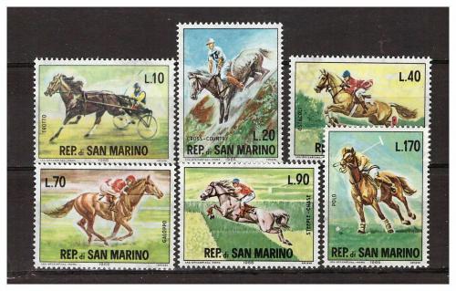 Poštovní známky San Marino 1966 Dostihy Mi# 850-55