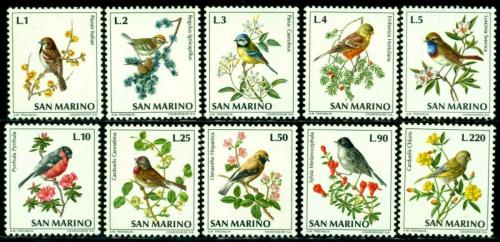 Poštovní známky San Marino 1972 Ptáci Mi# 1003-12