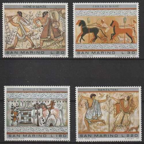 Poštovní známky San Marino 1975 Umìní Etruskù Mi# 1083-86