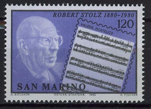 Poštovní známka San Marino 1980 Robert Stolz, skladatel Mi# 1219