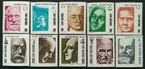 Poštovní známky San Marino 1982 Vìdci Mi# 1251-60