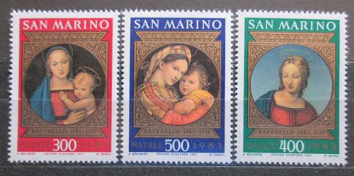 Poštovní známka San Marino 1983 Vánoce, umìní, Raffael Mi# 1288-90