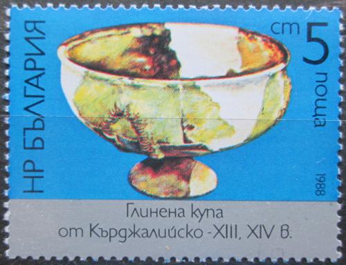 Poštovní známka Bulharsko 1988 Hlinìná nádoba Mi# 3700