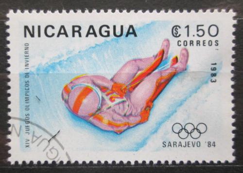 Poštovní známka Nikaragua 1983 ZOH Sarajevo, jízda na saních Mi# 2419