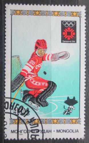 Poštovní známka Mongolsko 1984 ZOH Sarajevo, lední hokej Mi# 1602