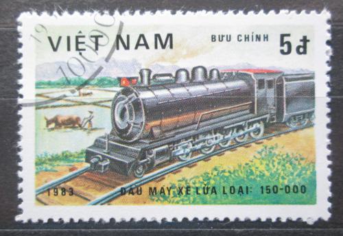 Potovn znmka Vietnam 1983 Parn lokomotiva Mi# 1296 - zvtit obrzek