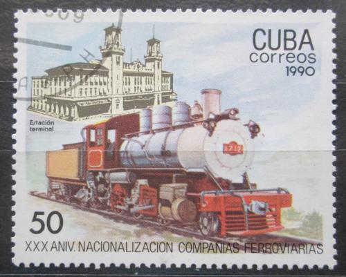 Poštovní známka Kuba 1990 Parní lokomotiva Mi# 3417
