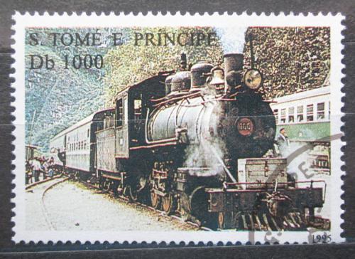 Poštovní známka Svatý Tomáš 1995 Parní lokomotiva Mi# 1541 Kat 4.80€