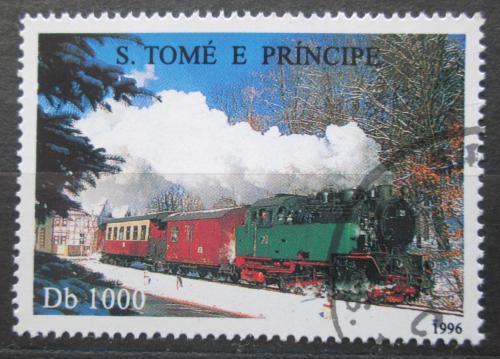 Poštovní známka Svatý Tomáš 1996 Parní lokomotiva Mi# 1691 Kat 3€ 