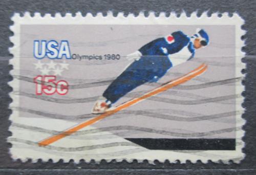Poštovní známka USA 1980 ZOH Lake Placid, skoky na lyžích Mi# 1413