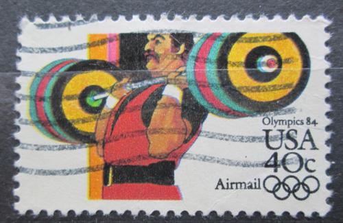 Poštovní známka USA 1983 LOH Los Angeles, vzpírání Mi# 1625 A