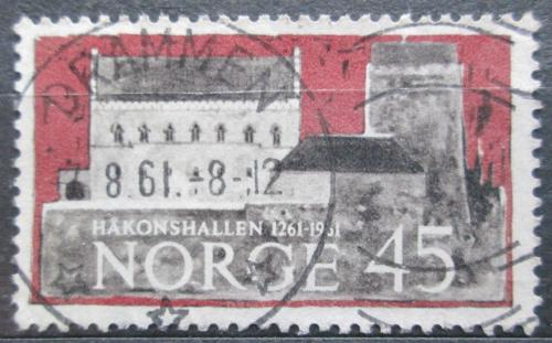 Potovn znmka Norsko 1961 Håkonshalle v Bergenu Mi# 456