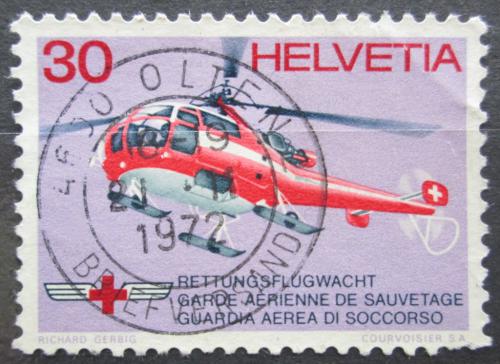 Potovn znmka vcarsko 1972 Helikoptra Mi# 977