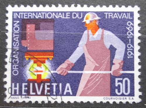 Poštovní známka Švýcarsko 1969 ILO, 50. výroèí Mi# 913