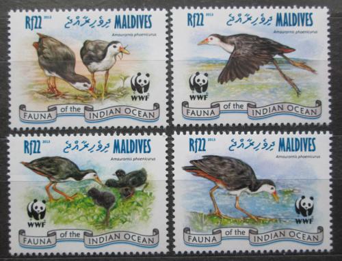 Poštovní známky Maledivy 2013 Chøástal bìloprsý, WWF Mi# 4878-81 Kat 11€