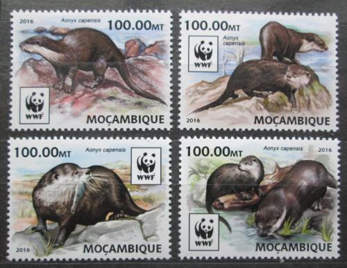 Poštovní známky Mosambik 2016 Vydra africká, WWF Mi# 8884-87 Kat 16€