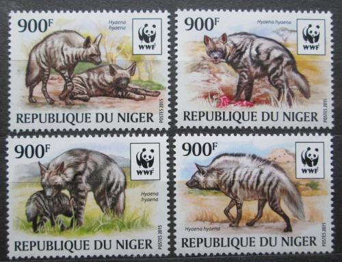Poštovní známky Niger 2015 Hyena žíhaná, WWF Mi# 3742-45 Kat 12€