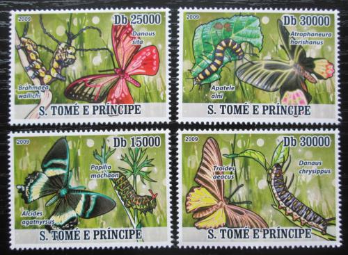 Poštovní známky Svatý Tomáš 2009 Motýli Mi# 3851-54 Kat 10€