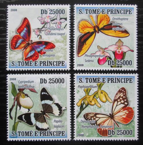 Poštovní známky Svatý Tomáš 2008 Motýli Mi# 3634-37 Kat 12€