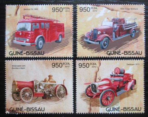 Poštovní známky Guinea-Bissau 2012 Hasièská auta Mi# 6240-43 Kat 14€