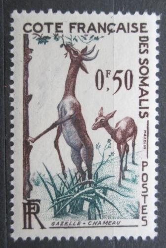 Poštovní známka Francouzské Somálsko 1958 Antilopa žirafí Mi# 316 