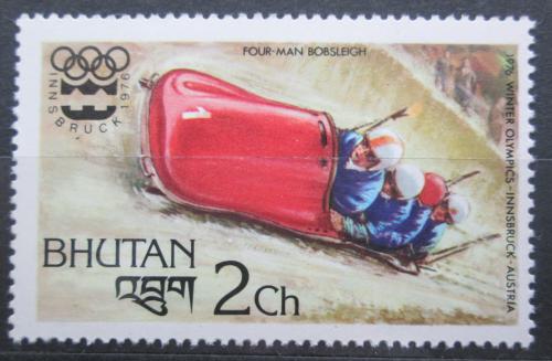 Poštovní známka Bhútán 1976 ZOH Innsbruck, ètyøbob Mi# 648