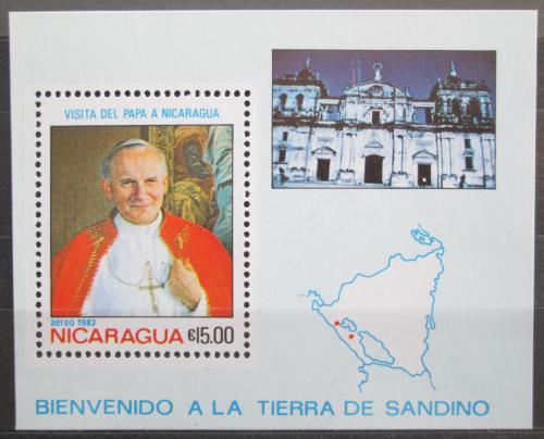 Poštovní známka Nikaragua 1983 Papež Jan Pavel II. Mi# Block 148 Kat 6€