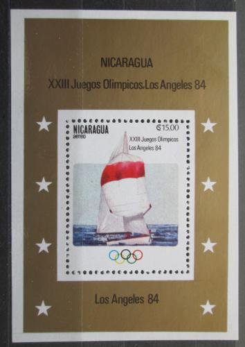 Poštovní známka Nikaragua 1983 LOH Los Angeles, jachting Mi# Block 147