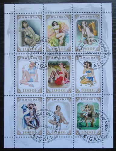 Poštovní známky Rwanda 2022 Akty, umìní Pin up Mi# N/N