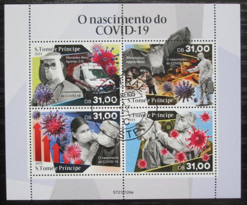 Poštovní známky Svatý Tomáš 2021 Boj s COVID Mi# N/N