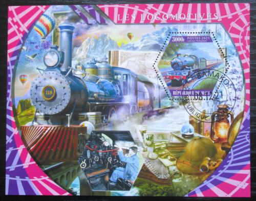 Poštovní známka Mali 2021 Parní lokomotivy Mi# N/N
