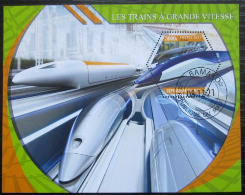 Poštovní známka Mali 2021 Moderní lokomotivy Mi# N/N