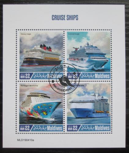 Poštovní známky Maledivy 2019 Výletní lodì Mi# 8319-22 Kat 11€