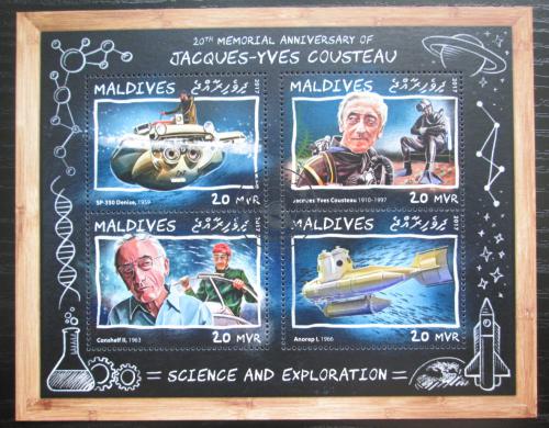 Poštovní známky Maledivy 2017 Jacques-Yves Cousteau Mi# N/N Kat 10€