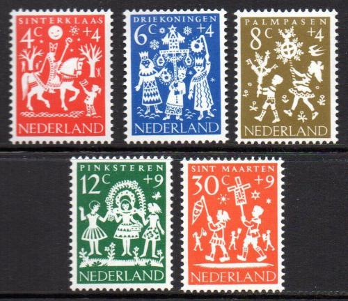 Poštovní známky Nizozemí 1961 Slavnosti Mi# 767-71 Kat 6€