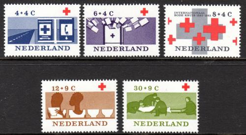 Poštovní známky Nizozemí 1963 Mezinárodní èervený køíž, 100. výroèí Mi# 801-05