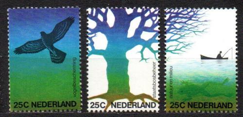 Poštovní známky Nizozemí 1974 Ochrana životního prostøedí Mi# 1023-25 Kat 4€