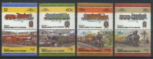 Poštovní známky Svatý Vincenc, Bequia 1985 Lokomotivy Mi# 82-89 Kat 7€