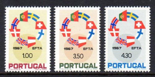 Poštovní známky Portugalsko 1967 Vlajky zemí EFTA Mi# 1043-45 Kat 5€