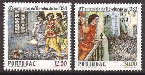 Poštovní známky Portugalsko 1983 Revoluce roku 1383 Mi# 1608-09 Kat 4.20€