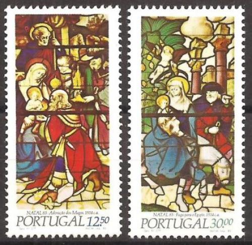 Poštovní známky Portugalsko 1983 Vánoce, vitráže Mi# 1615-16 Kat 4€