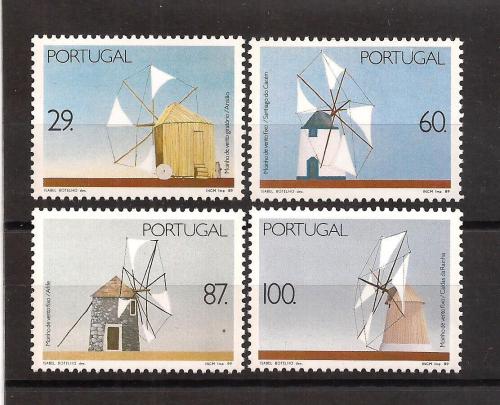 Poštovní známky Portugalsko 1989 Vìtrné mlýny Mi# 1792-95 Kat 8€