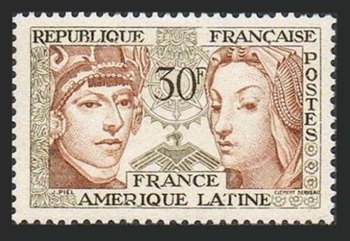 Poštovní známka Francie 1956 Pøátelství s Latinskou Amerikou Mi# 1088