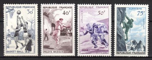 Poštovní známky Francie 1956 Sport TOP SET Mi# 1100-03 Kat 22€