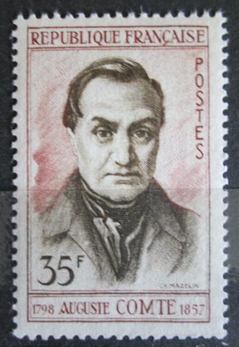Poštovní známka Francie 1957 Auguste Comte, filozof Mi# 1156
