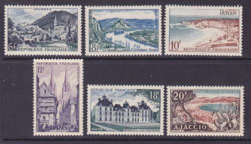 Poštovní známky Francie 1954 Turistické zajímavosti Mi# 1004-09 Kat 8€